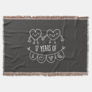 17-årsjubiléet Gift Chalk Hearts Mysfilt