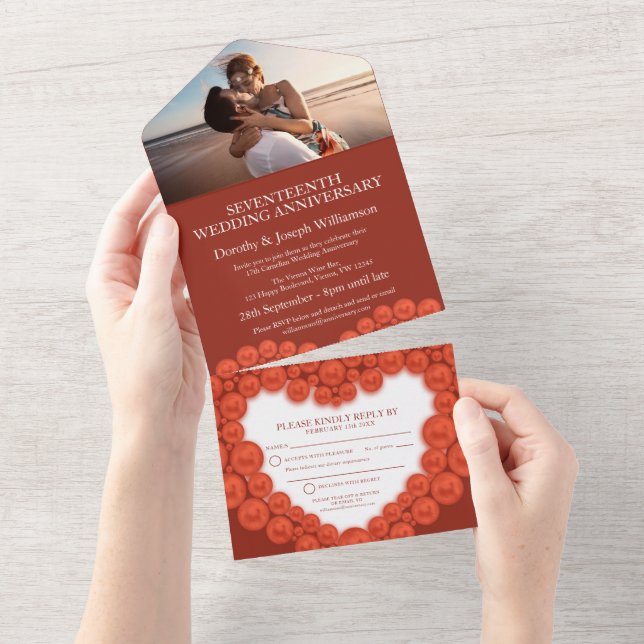 17-årsjubileum för bröllops händelse carnelian fot (Avrivbar del)