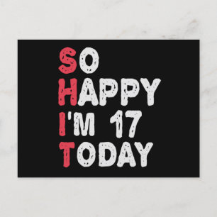17-årspresent Så glad att jag fyller 17 idag Rolig Vykort