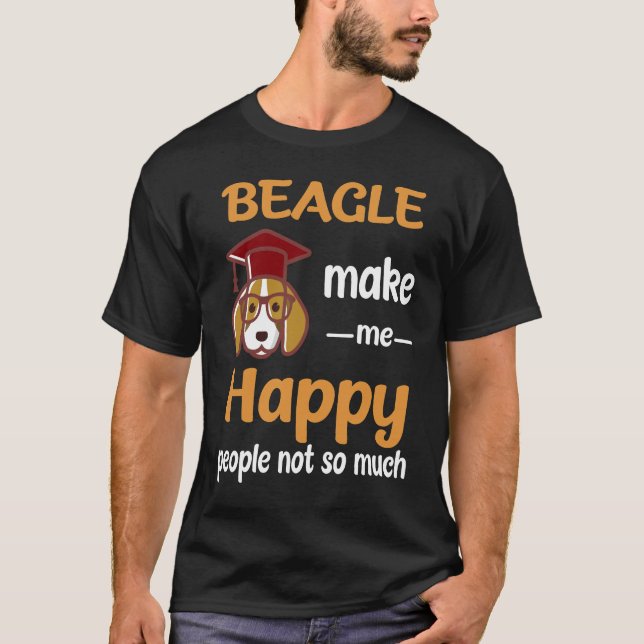 17 Beagle gör mig Lycklig T Shirt (Framsida)