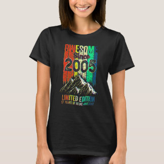 17 Birthday  Awesome Since 2005  Vintage T Shirt