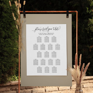 17 Bord 130-150 Sittdiagram för Lodrät av gäster Poster