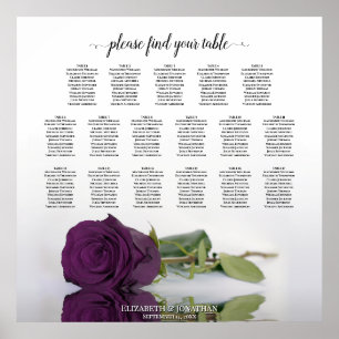 17 Bord Elegant Plommon Lila Ros Sittordning Poster