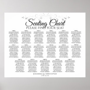 17 Bord enkelt sittdiagram för Lacy Gräns Bröllop Poster
