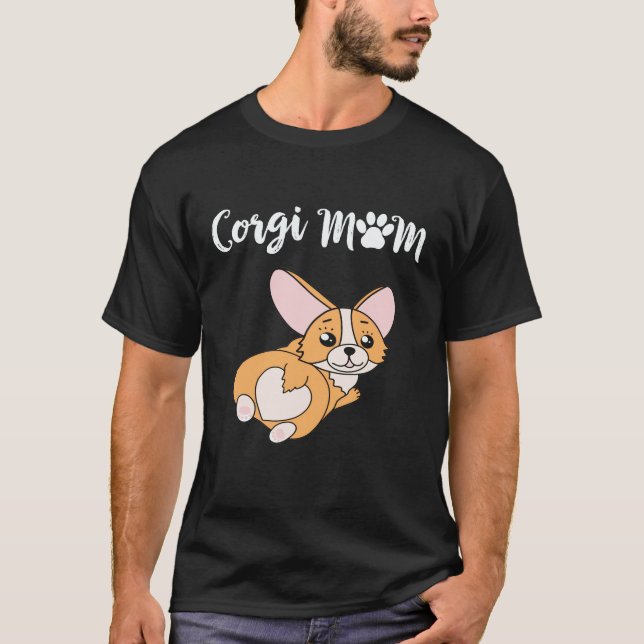 17 Corgi Mamma Corgi T Shirt (Framsida)