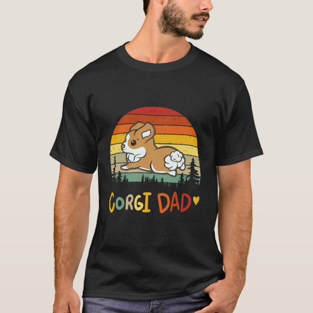 17 Corgi Pappa Corgi T Shirt (Framsida)