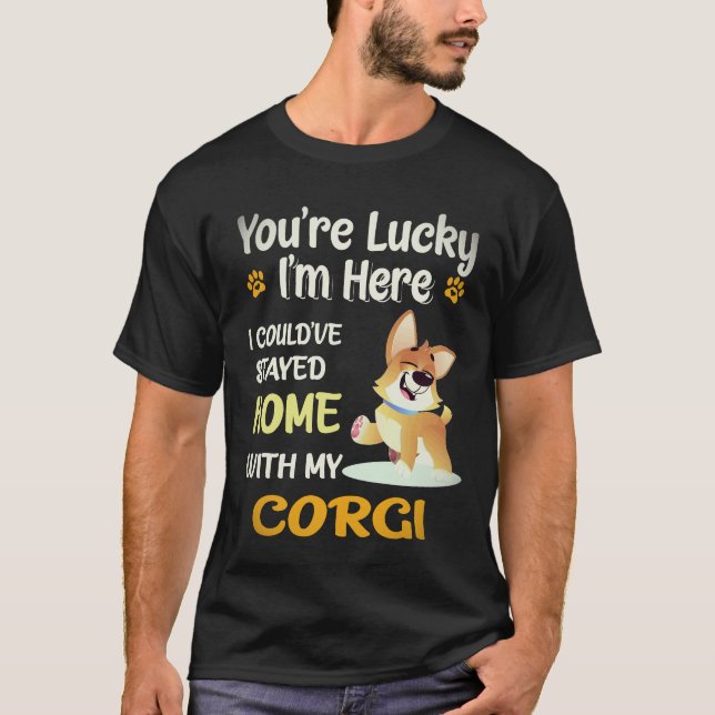 17 Du är en lycklig Corgi T Shirt (Framsida)