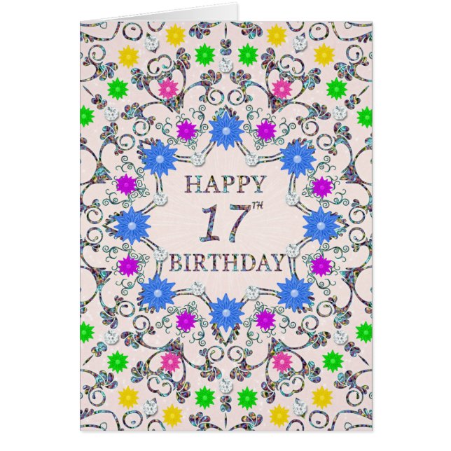 17:e Abstrakten på födelsedagen Hälsningskort (Framsidan)