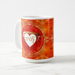 17:e Bröllop-årsdagen för Carnelian Kaffemugg