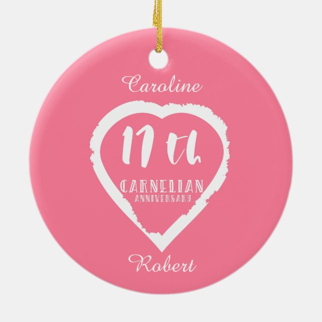 17:e Bröllop-årsdagen för den traditionella karnel Julgransprydnad Keramik (Baksidan)