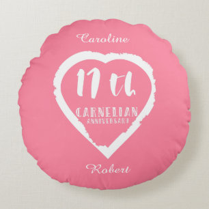 17:e Bröllop-årsdagen för den traditionella karnel Rund Kudde