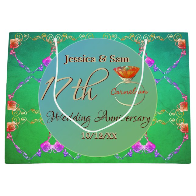 17:e Carnelian Bröllop-årsdagen Gift Bag (Framsidan)