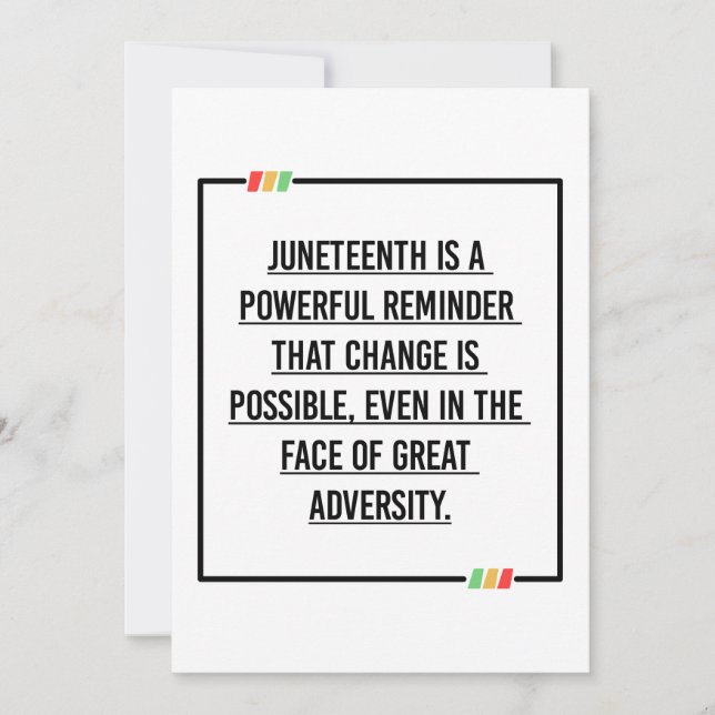 17:e citatet, Frihet för afrikansk amerikan. Inbjudningar (Framsida)