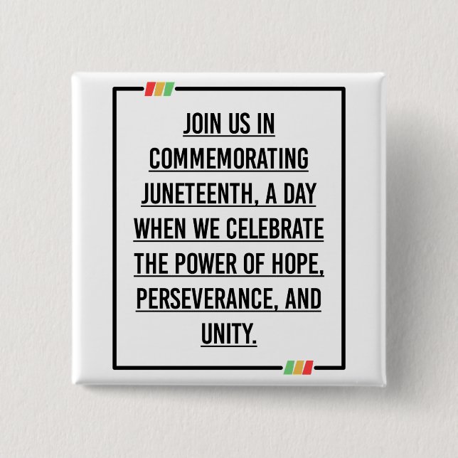 17:e citatet, Frihet för afrikansk amerikan. Knapp (Framsida)