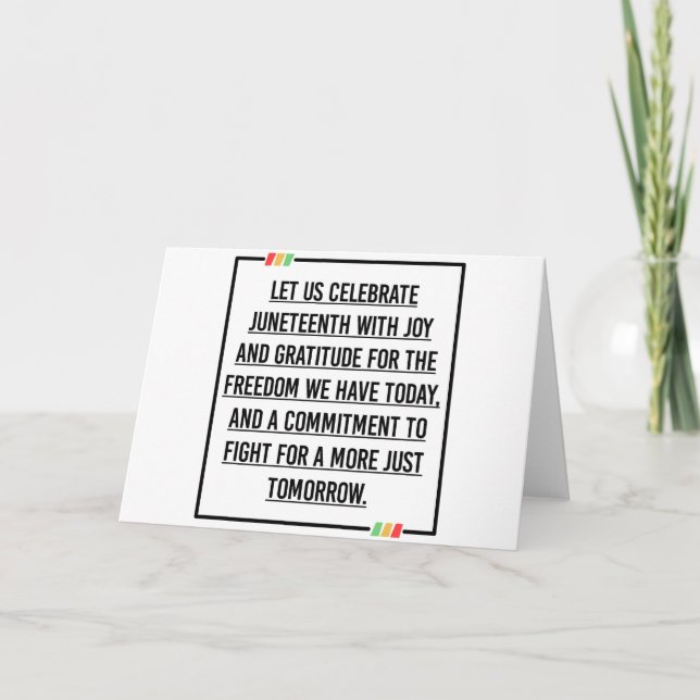 17:e citatet, Frihet för afrikansk amerikan. Kort (Framsida)