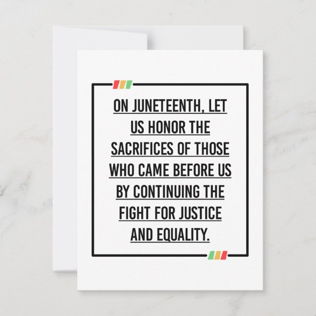 17:e citatet, Frihet för afrikansk amerikan. Spara Datumet (Framsida)