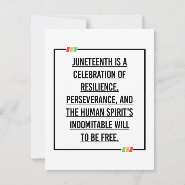 17:e citatet, Frihet för afrikansk amerikan. Spara Datumet (Framsida)