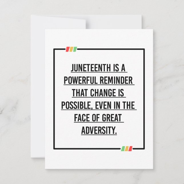 17:e citatet, Frihet för afrikansk amerikan. Spara Datumet (Framsida)