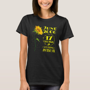 17:e födelsedag 17:e året gamla solrosflickor juni t shirt