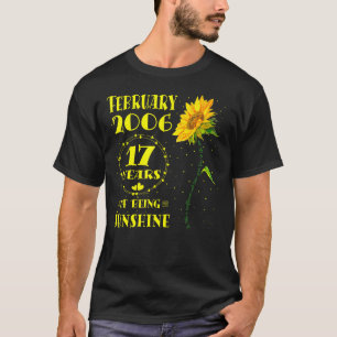 17:e födelsedag 17:e året gammal solrosflicka febr t shirt
