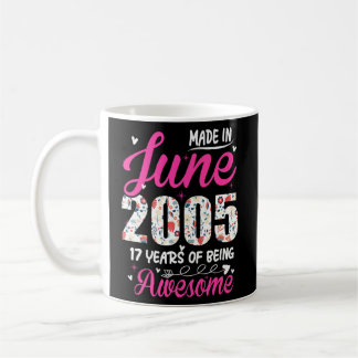 17:e födelsedag Fantastisk sedan juni 2005 Blommig Kaffemugg