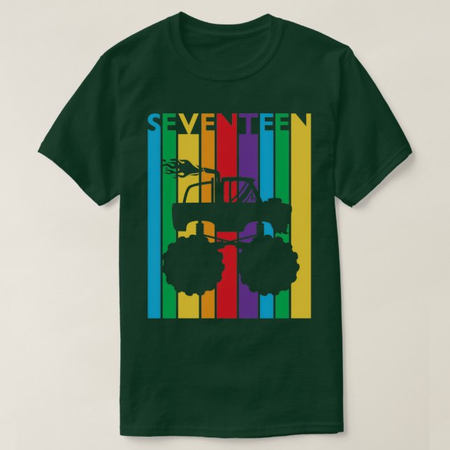 17:e födelsedag Gift sjuttonde Monster Lastbil 17  T Shirt (Design framsida)