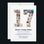 17:e födelsedag nummer 17 Anpassningsbar Fotokolla Inbjudningar<br><div class="desc">Gratulera till ditt barns sjuttonde födelsedag med denna söta inbjudan. Det är en personlig fotocollage inbjudan som gör att du kan skapa en helt unik och minnesvärd design. Med den här mallen för anpassade kan du infoga dina egna omhuldade foton och fånga de värdefulla stunderna i barnen. Den här inbjudan...</div>