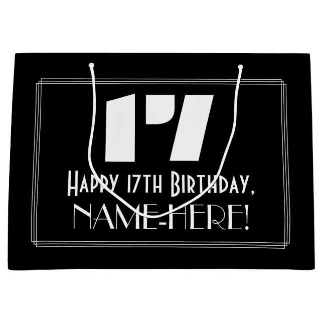 17:e födelsedagen ~ Art Deco Inspired Titta "17" + (Framsidan)
