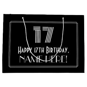 17:e födelsedagen - Art Deco Inspired Titta "17" o