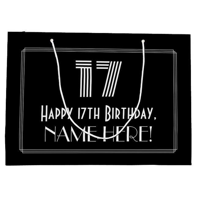 17:e födelsedagen - Art Deco Inspired Titta "17" o (Baksidan)