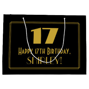 17:e födelsedagen - Art Deco Inspired Titta "17" o