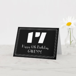 17:e födelsedagen: Art Deco Inspired Titta "17" oc Kort