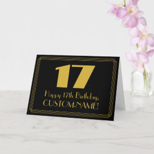 17:e födelsedagen: Art Deco Inspired Titta "17" oc Kort