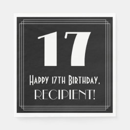 17:e födelsedagen ~ Art Deco Inspired Titta "17",  Pappersservett