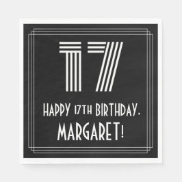 17:e födelsedagen: Art Deco Inspired Titta "17" +  Pappersservett