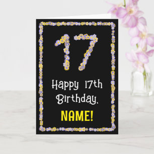 17:e födelsedagen: Blommigt Flowers Number, eget n Kort