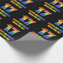 17:e födelsedagen: Fet, Roligt, enkel, regnbåge 17 Presentpapper