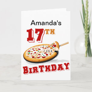 17:e födelsedagen: Pizza party Kort