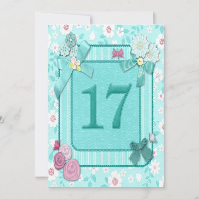 17:e födelsedagsfest inbjudan (Framsida)