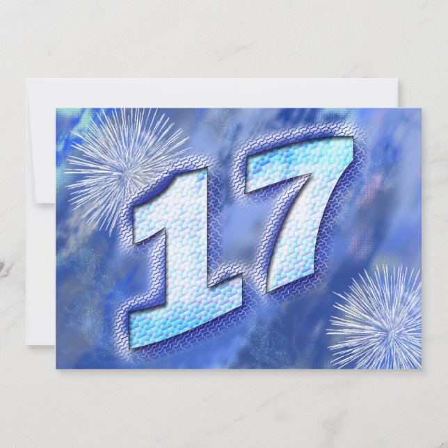 17:e Födelsedagsfest inbjudan (Framsida)