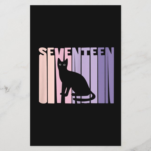 17:e födelsedagsgåva | Cute Cat Lover Gift (Framsida)