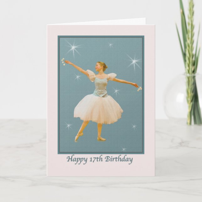 17:e födelsedagskort med Ballet Dancer Kort (Framsida)