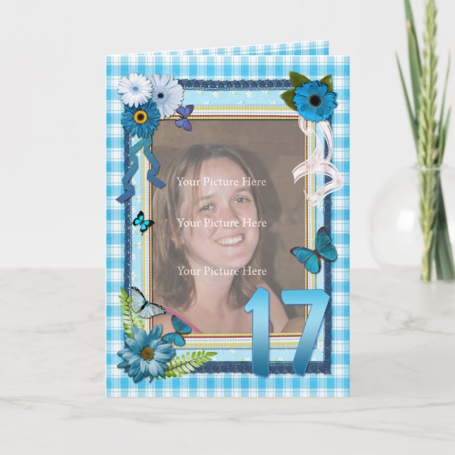 17:e fotokort för en födelsedag kort (Framsida)