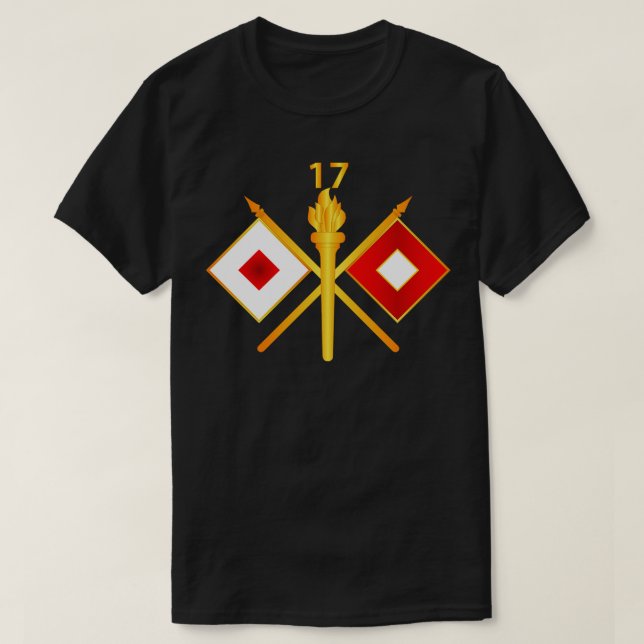 17:e signalbataljonen med enhetsnummer Gren med te T Shirt (Design framsida)