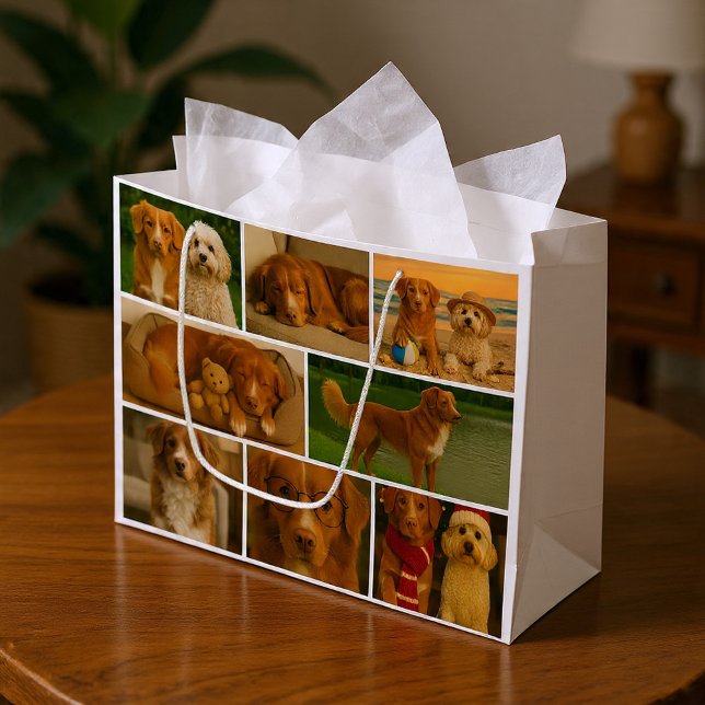 17 Fotocollage Mall Gör Ditt Eget Roligt (17 Photo Collage Template Make Your Own Fun Large Gift Bag by Ricaso. Add your own photographs
)