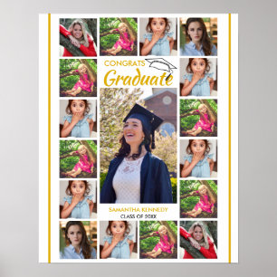 17 Fotocollage Mall Grattis examen Name Poster