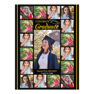 17 Fotocollage Mall Grattis Graduate Affisch Fototryck