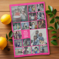 17 Fotokollage och text - Kan redigera Shock rosa