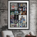 17 Fotokollage och text - Kan redigera svart Poster<br><div class="desc">En design med en grundläggande svart bakgrund. Använda upp till 17 kvadratfoton för att skapa en unik och personlig gåva. Om du behöver justera bilder klickar du på verktyg för att anpassa ändringar.</div>