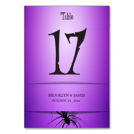 17 Halloween Bordsnummer Bröllop Lila Spider